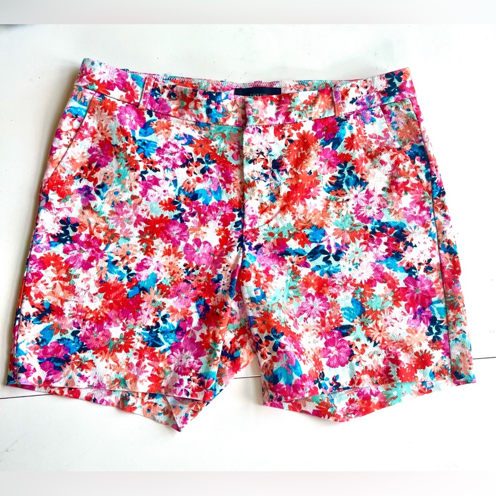 J. Crew Brushstroke Marigold FLORAL SHORTS SZ 8